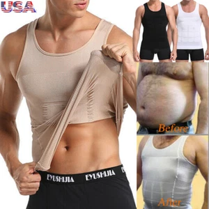 Men Slimming Body Shaper Slim Corsets Fitness Tank Tops Abdomen Compression Vest - Picture 1 of 36