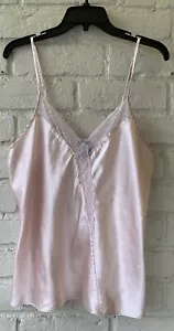 VINTAGE SEIDIG rosa Camisole Slip Top Cami von Apt 9 glänzend glatt Large - Bild 1 von 4