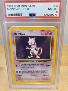 PSA 8 MINT Mewtwo 1999 Pokemon Base Set UNLIMITED #10/102 Holo Rare 52595743 - Picture 1 of 1
