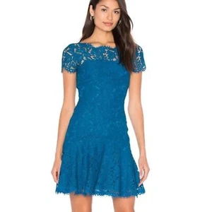 DIANE VON FURSTENBERG DVF Fifi Lace Dress in Peacock $428 Size 4 - Picture 1 of 8
