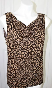 Womens Jones New York Signature Animal print sleeveless top blouse Size Medium - Picture 1 of 5