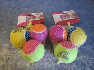 2 PACKS OF DOG MEDIUM KONG HAPPY BIRTHDAY SQUEAKER TENNIS BALLS 6 BALLS TOTAL - Picture 1 of 3