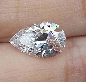 White Diamond VVS1 Clarity Lab-Grown Pear Shape 2Ct EGL CVD Loose Gemstone AJ26 - Picture 1 of 6