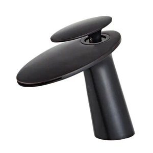 Grifos de lavabo de baño cascada de 6" bronce frotado con aceite grifo de un orificio/mango - Imagen 1 de 5
