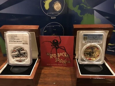 2018 Niue Gold Silver Red Back Spider PR70 Only One By PCGS PF70 Only 13 By NGC - Image 1 of 4