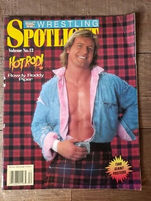 WWF Wrestling Spotlight Volume No 12 1991 Hot Rod Rowdy Roddy Piper With Poster - Image 1 of 4