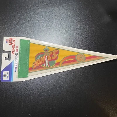 Vintage Seattle Super Sonics NBA MINI Win Craft Pennant 4x10 USA Rare - Image 1 of 4