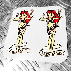 lady luck car stickers x 2 95mm high - Picture 1 of 1