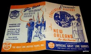 NEW ORLEANS 1940er SOUVENIR KOMPRIMIERTES GESCHICHTSBUCH GRAUE LINIE FÜHRER FÜR TOURISTEN - Bild 1 von 5