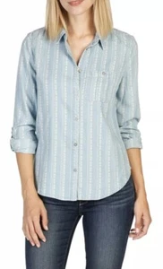 NWT Women's Paige L/S "Tenna" Chambray Button Down Shirt Sz Medium - Picture 1 of 12