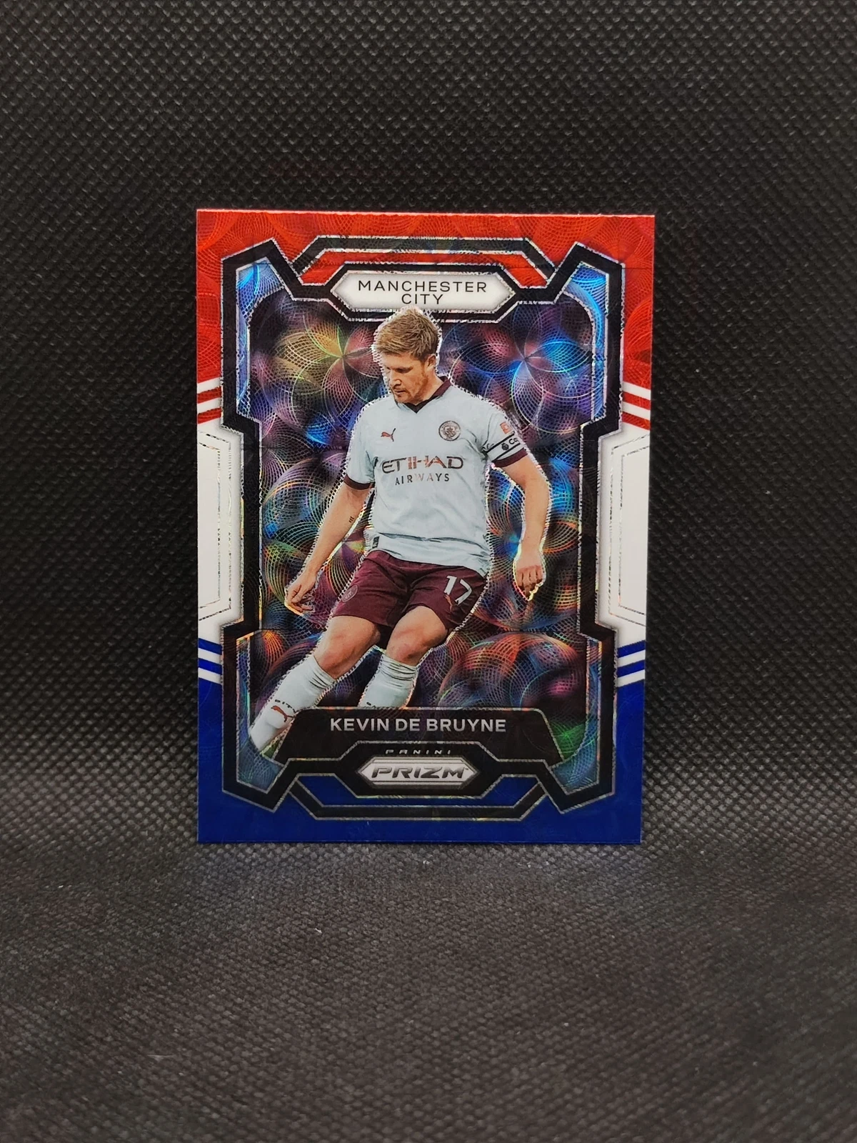 2023-24 Panini Prizm EPL Kevin De Bruyne Red/White/Blue Choice Prizm SP