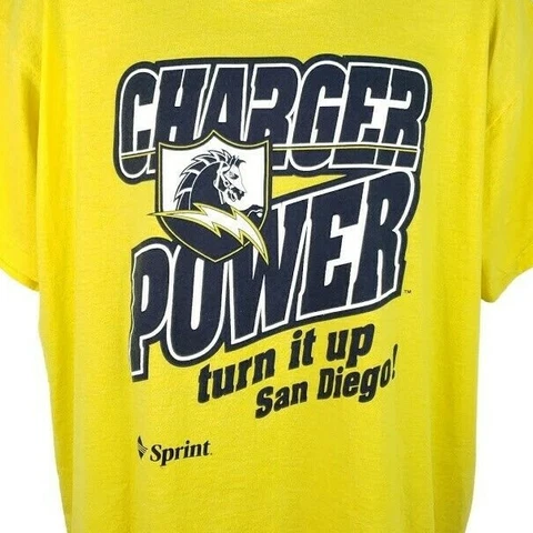 San Diego Chargers T Shirt Vintage 90s NFL Football Turn It Up Made In USA XL Cover