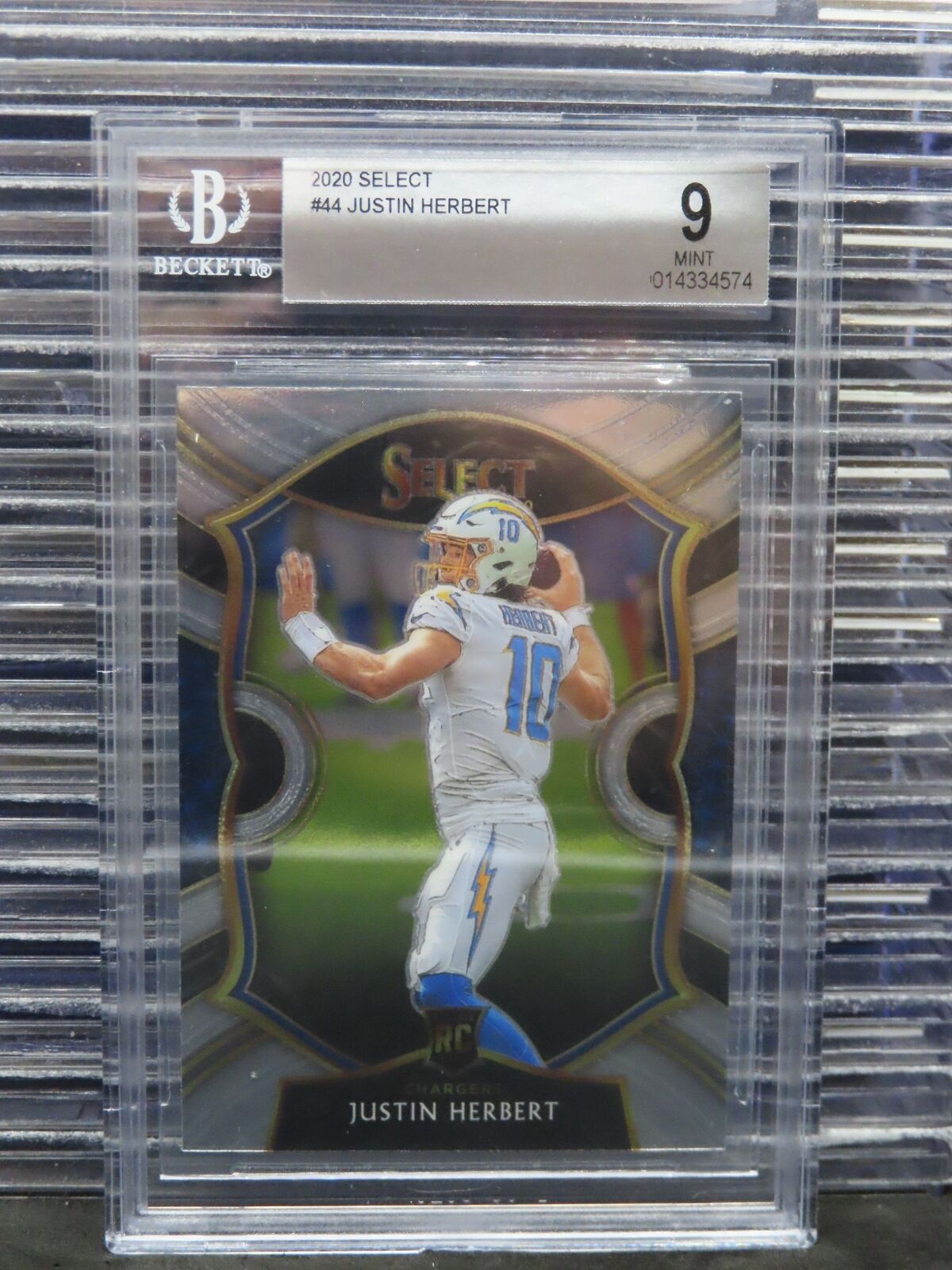 2020 Select Justin Herbert Concourse Rookie RC #44 BGS 9 MINT Chargers