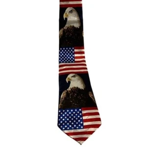 Steven Harris Patriotic American Tie with Flag and Eagle - Picture 1 of 5