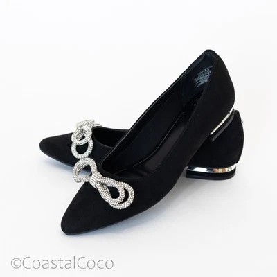 Jones New York Quinnie Suede Flats Black 7.5 Pointy Dress Office Preppy Holiday - Image 1 of 4