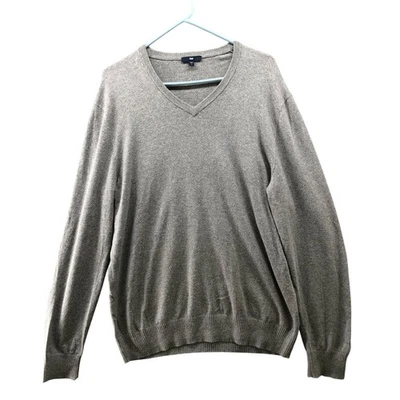 Suéter de algodón cachemir Gap para hombre L gris cuello en V pulóver tejido Foto 1 de 4