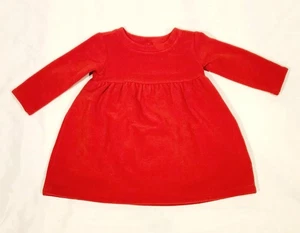New Old Navy Baby Girls Red 6-12 Months Fleece Dress - NWOT - Picture 1 of 2