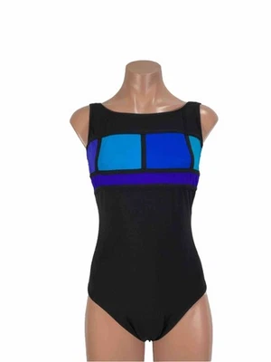 Traje de baño Longitude vintage para mujer Y2k de una pieza 10 negro púrpura azul cuello cuadrado Foto 1 de 4