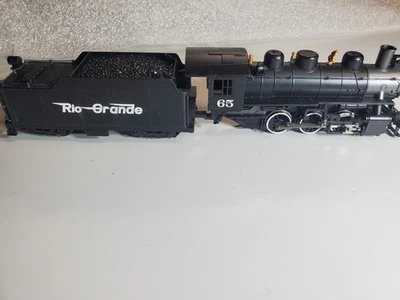 Ho Bachmann Rio Grande #65 0-6-0 Steam Loco - con luz y licitación - reacondicionado - funciona bien Foto 1 de 4