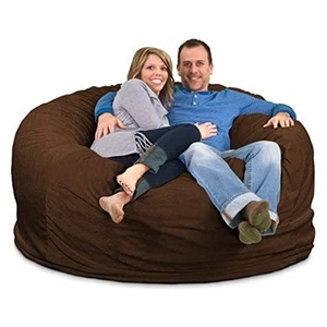Ultimate Sack 6ft Bean Bag Chair, Oversized Indoor Comfy Lounger, Brown Suede - Picture 1 of 6