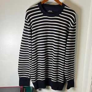 L.L. Bean Freeport ME Nautical Old Money Blue & White Striped Mens Sweater SzXXL - Picture 1 of 11