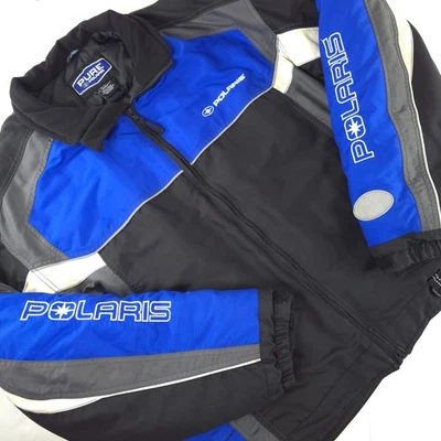 PURE POLARIS MENS COASTAL JACKET SIZE XL BLACK BLUE WHITE FULL ZIP POCKETS LINED - Image 1 of 4