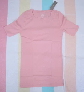 J.Crew süßes schmales perfektes Rundhalsausschnitt T-Shirt süß Jasmin rosa Damen XXS neu mit Etikett - Bild 1 von 3