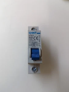Chint MCB 25 Amp Type B 25A Single Pole Circuit Breaker B25 EBG 187425 - Picture 1 of 5