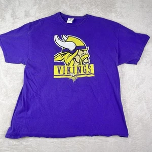Vintage Minnesota Vikings Shirt Size 2XL NFL Purple Big Logo - Picture 1 of 7