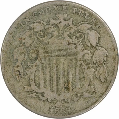 1869 Shield Nickel VF Uncertified #302 - Image 1 of 2