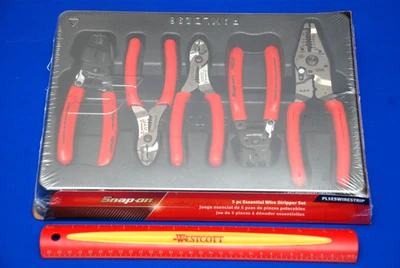 Herramientas a Presión NUEVO 5 Piezas Rojo Agarre Suave Esencial Pelacables Set PL5ESWIRESTRIP Foto 1 de 4