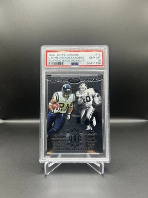 LaDainian Tomlinson/Barry Sanders  2007 Topps Chrome Running Back Royalty PSA 10 - Image 1 of 3