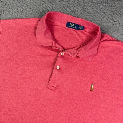 Camisa Polo Ralph Lauren Para Hombres XLT Rosa Clásica Carne Poni Pima Tacto Suave Foto 1 de 4