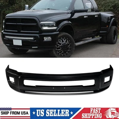 For 2010 2011-2018 RAM 2500 3500 Black Front Bumper Face Bar W/ Fog Light Holes — 第 1/4 张图片
