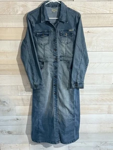 Max Studio 5 Pocket Button Blue Long Sleeve Denim Dress Women’s Size Medium - Picture 1 of 11