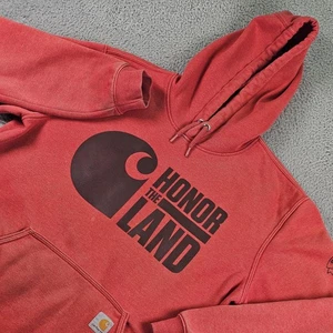 Carhartt Hoodie Herren Medium Rot Loose Fit Honor The Land Graphic Pullover - Bild 1 von 13
