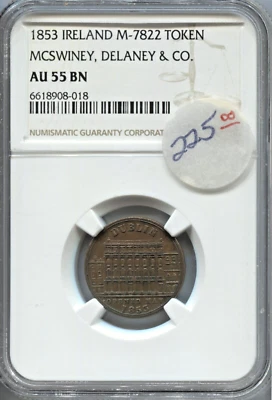 RARE - IRELAND M-7822 - McSWINEY, DELANEY & Co. - THE ONLY 1 AT NGC - LIT 1001 G - Image 1 of 4