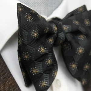 Big Butterfly Bow tie Men's Self-tied Bow Tie Black Ornament 100%silk S547 - Picture 1 of 14