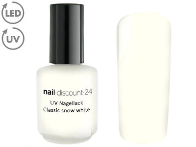 UV Polishgel SNOW WHITE 15ml Design Nagellack Soak Off LED Gel Farb Lack Weiß - Bild 1 von 2
