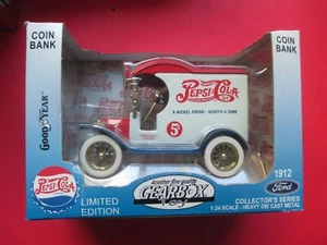 Gearbox 1912 Ford Pepsi Cola Delivery Car Diecast Coin Bank Truck 1:24 - Picture 1 of 1