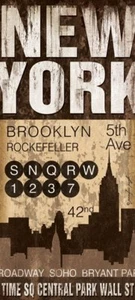 Impresión artística de Jennifer Pugh de Nueva York 8x18 - Imagen 1 de 1