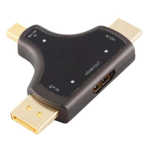 D62A DisplayPort + Mini DP + HDMI Male to HDMI Female 3 in 1 Adapter, D62A - Picture 1 of 11