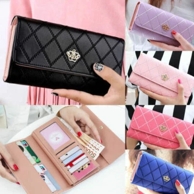 Women Ladies Leather Wallet Long Zip Purse Card Phone Holder Case Clutch Handbag