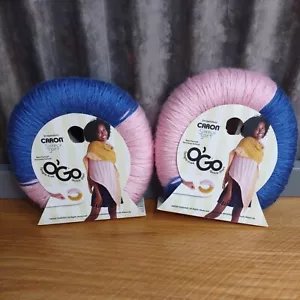 2 Caron Simply Soft O' Go Tangle Free Yarn Royal Blue/Soft Pink Acrylic Medium 4 - Picture 1 of 4