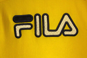 FILA youth small beat -up jersey 5 kids tennis old-school logo shirt embroidery