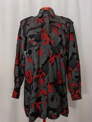 Guy Laroche Vintage 70s Floral Warhol Pop Art Abstract Shirt France 38 New Wave - Image 1 of 4