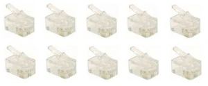 RJ9 Modular Plug (4/4, Telephone Handset Cord Connector) 4P4C, Pack of 10 - Picture 1 of 1