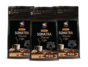 Pure Roast - SUMATRA GROUND ORGANIC COFFEE - Low Acidity 3Pack - Picture 1 of 7
