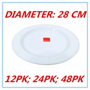 28cm Melamine Round Plate Birthday Wedding Party Dinner White Cafe Snack Dish FD - Picture 1 of 6