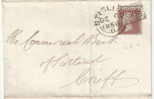 1856 STIRLING EXPERIMENTAL DUPLEX 1d ENVOLTURA DE ESTRELLAS PARA BANCO COMERCIAL EN CRIEFF - Imagen 1 de 2